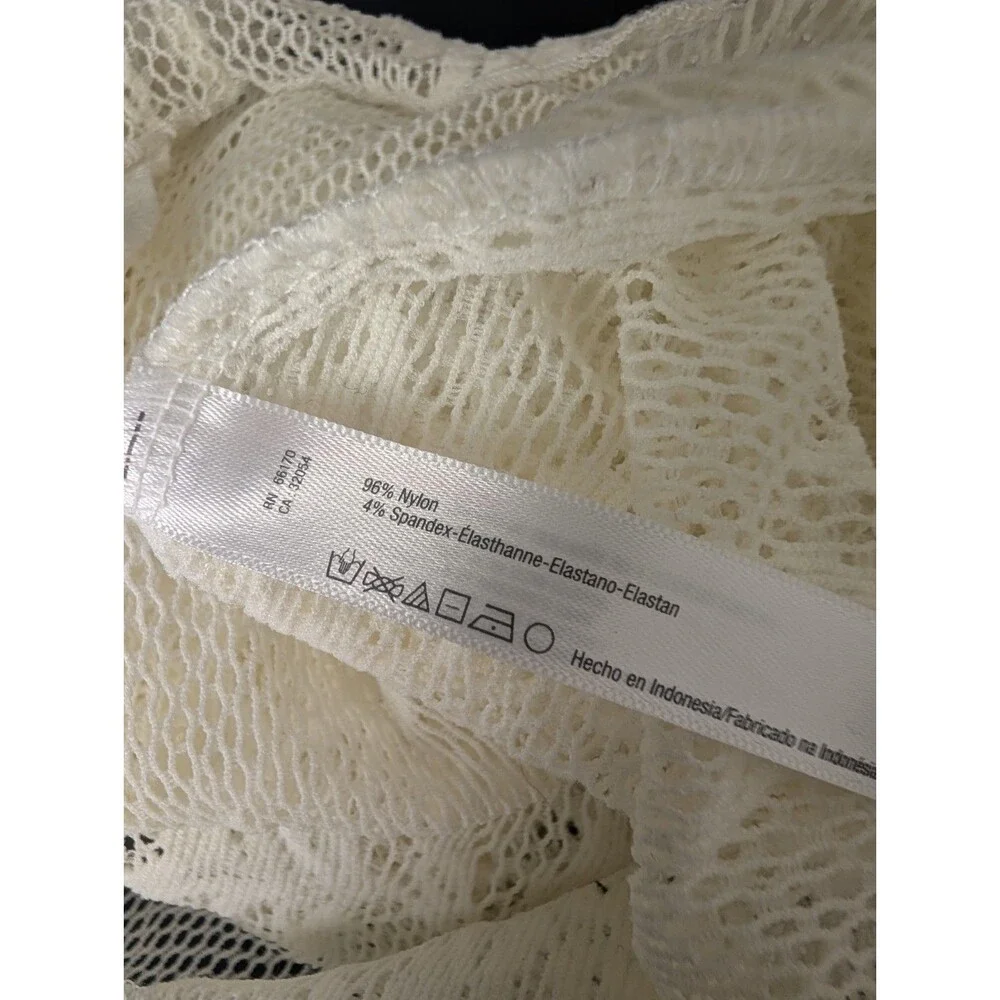 Free People Intimately Sweet Secrets Lace Turtleneck Top Ivory Cream Size XL